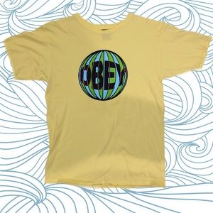 Yellow Obey Graphic T-Shirt